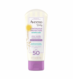 Aveeno Baby Continuous Protection®  Sensitive Skin Zinc Oxide Sunscreen with Broad Spectrum SPF 50